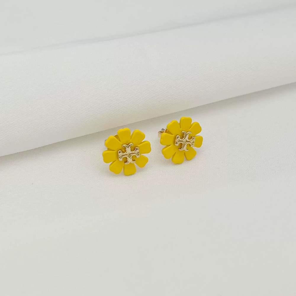 Tory Burch Daisy Enamel Colorful Flower Earrings